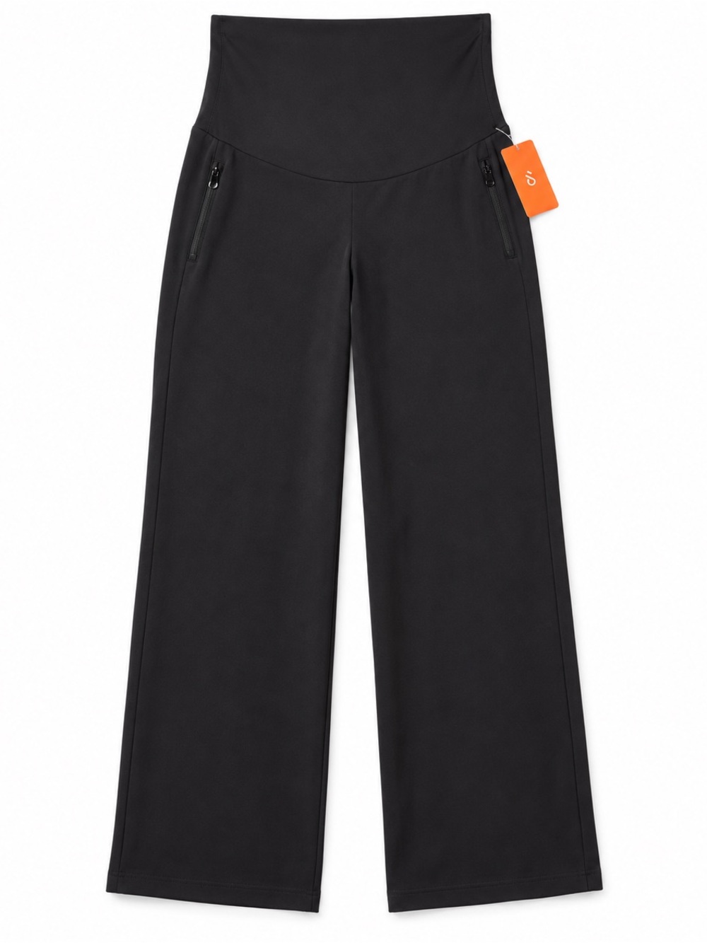 JOYSPELS Maternity Pants Black Medium Over Belly Work Yoga Zip Pockets NWT